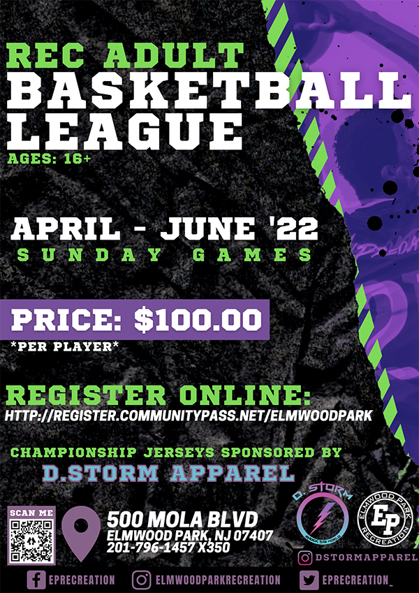 Adult Basketball League 2022 flyer