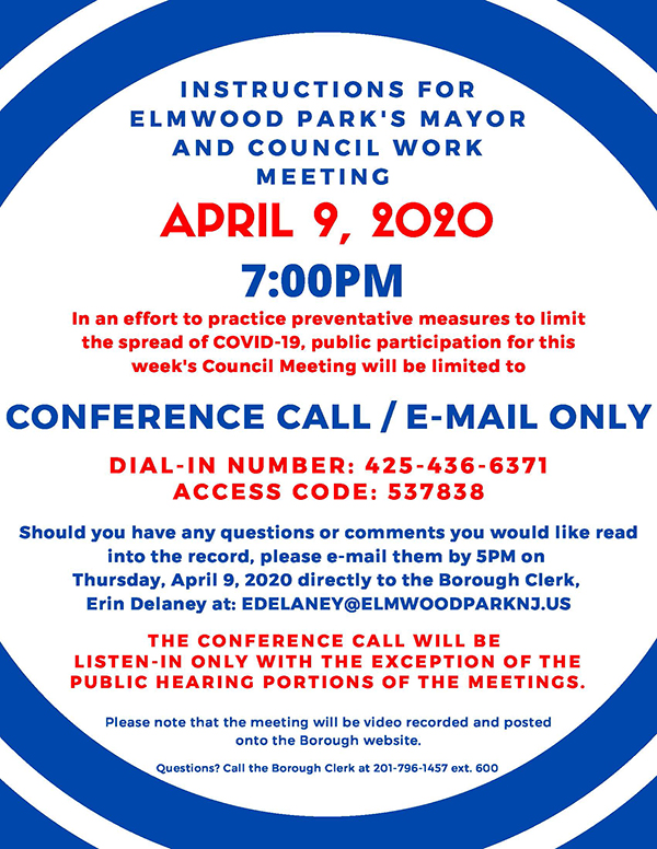 instructions for April 9, 2020 meeting
