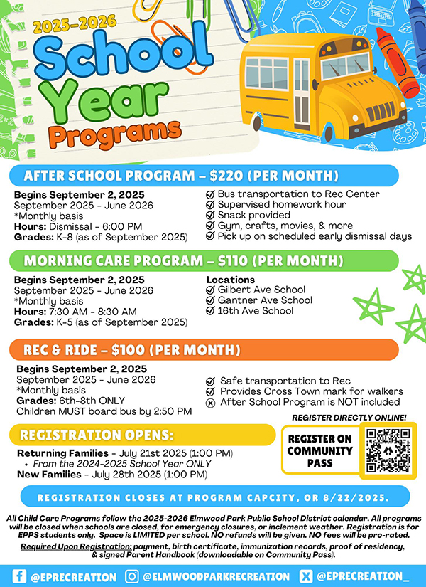 School Year Programs flyer
