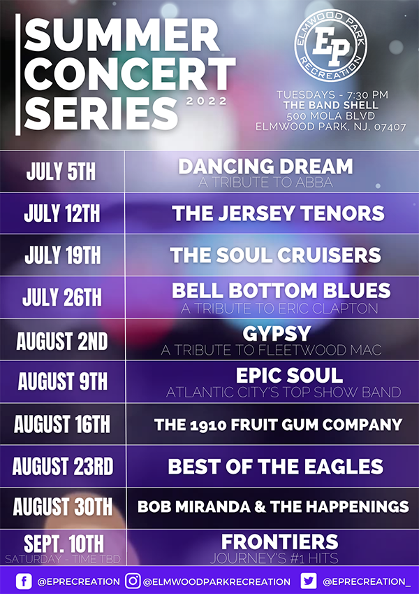 Summer Concert Series 2022 flyer